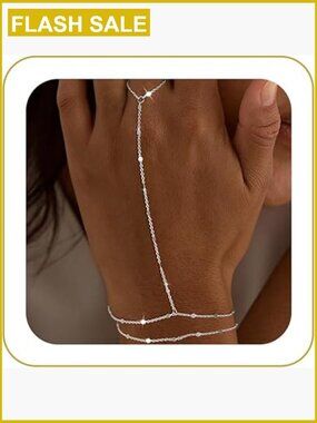 Layered Hand Chain Bracelet Adjustable Satellite Bead Link